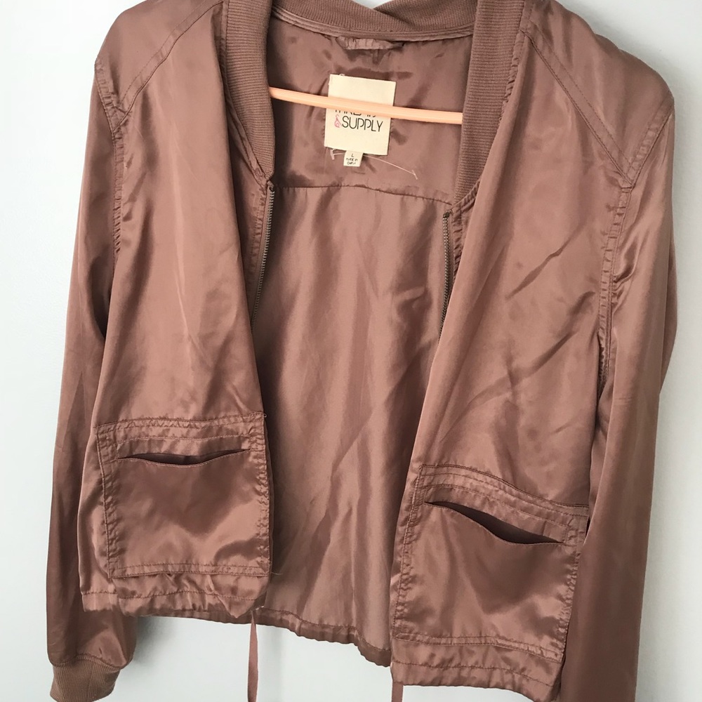 BNWOT Rose gold bomber jacket